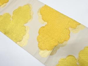 アンティーク　雲取り模様織り出し袋帯（着用可）